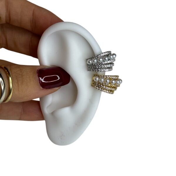 Earcuff con perle e strass