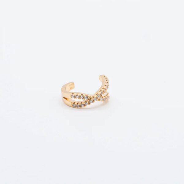 EAR CUFF STRASS ORECCHINO EAR CUFF INCROCIO CON STRASS
