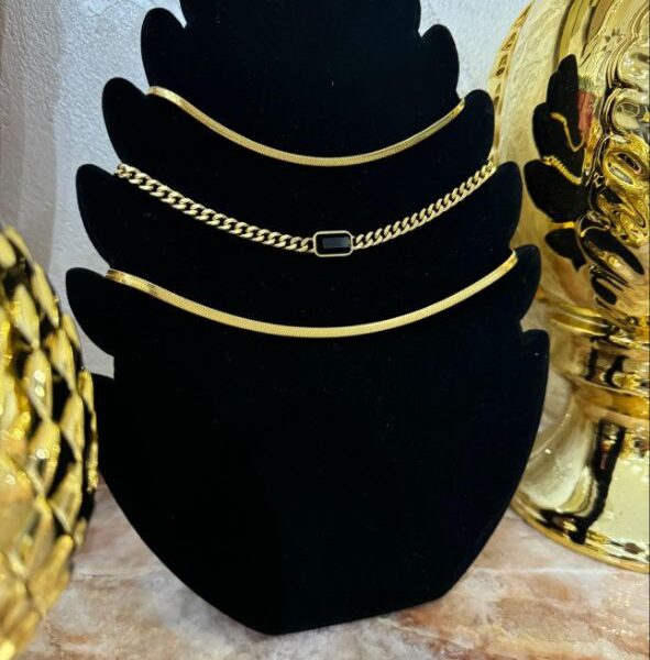 COLLANA CHOCKER CON PIETRA CENTRALE NERA