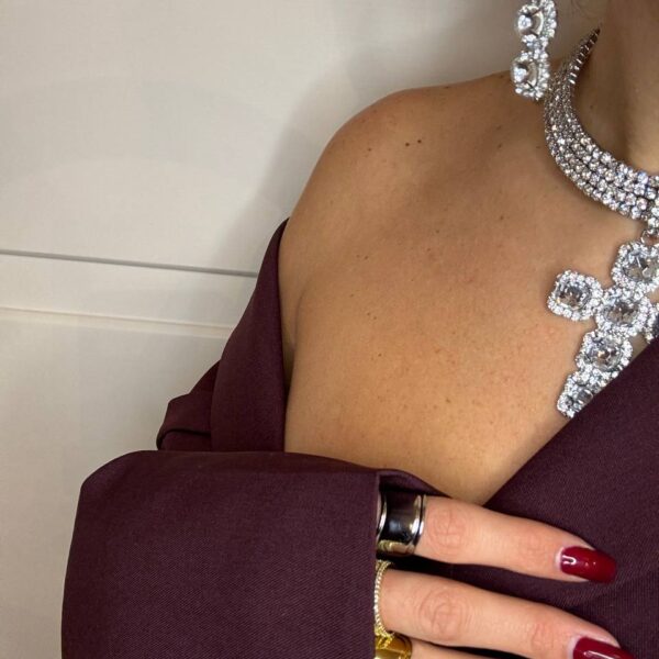 COLLANA RIGIDA STRASS CON CROCE