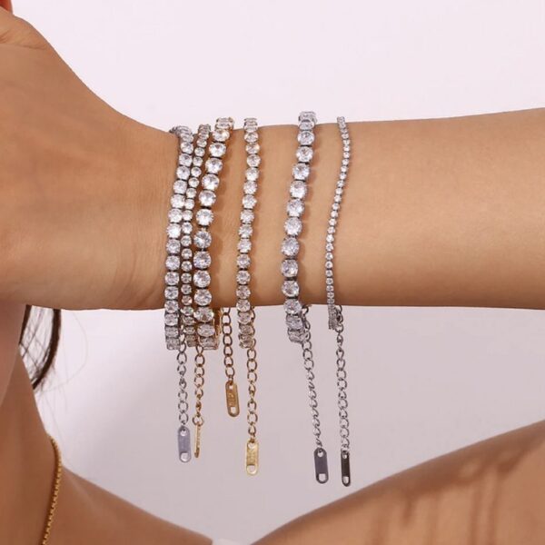 BRACCIALE TENNIS IN ACCIAIO