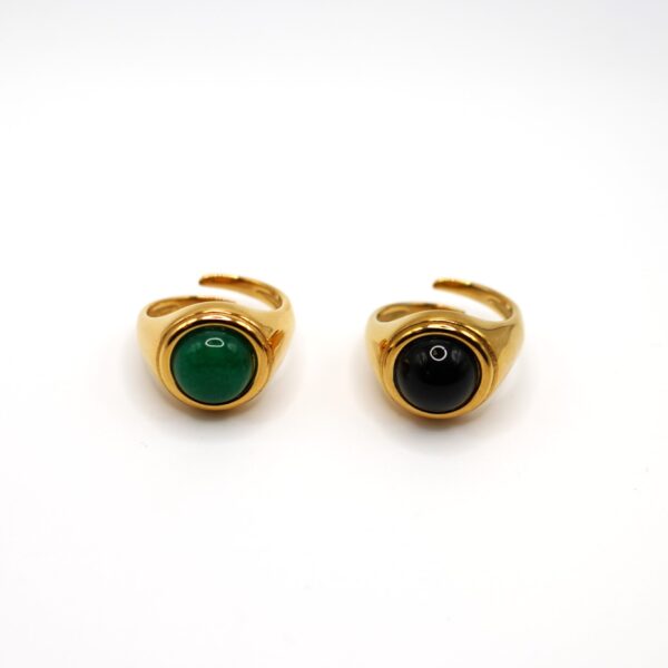 Anello aperto con pietra sfera