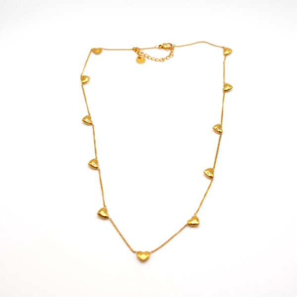 COLLANA ACCIAIO CON SERIE DI CUORI