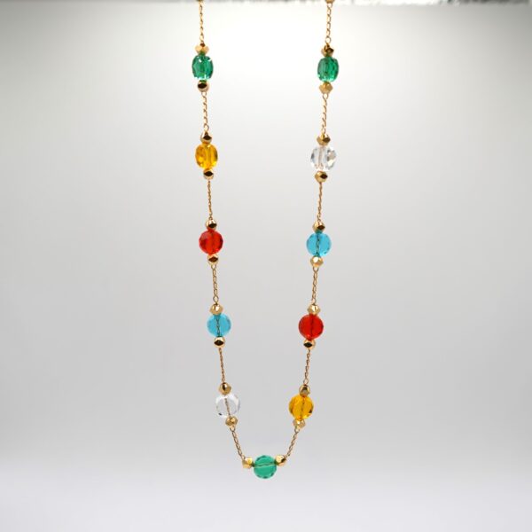 COLLANA ACCIAIO PIETRE MULTI COLOR