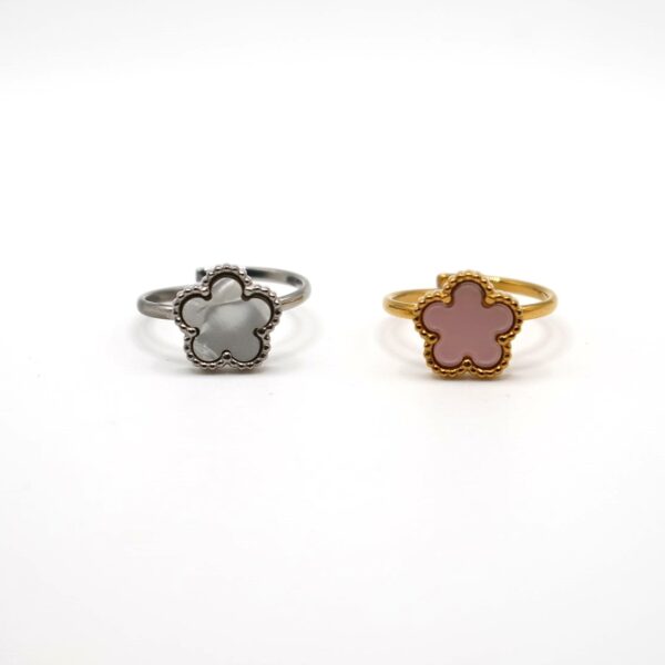 ANELLO FIORELLINO 5 PETALI ACCIAIO