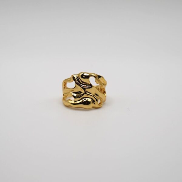 ANELLO FASCIA LARGA ACCIAIO MARTELLATO