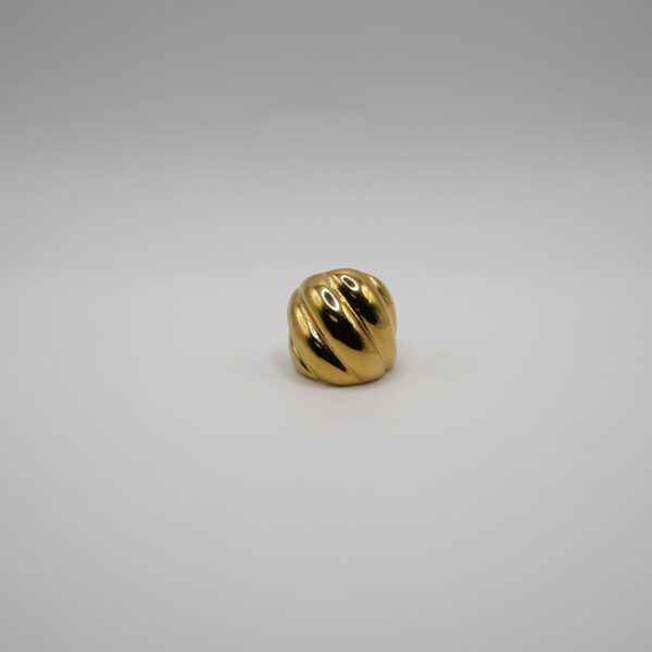 anello cabochon bombato in acciaio