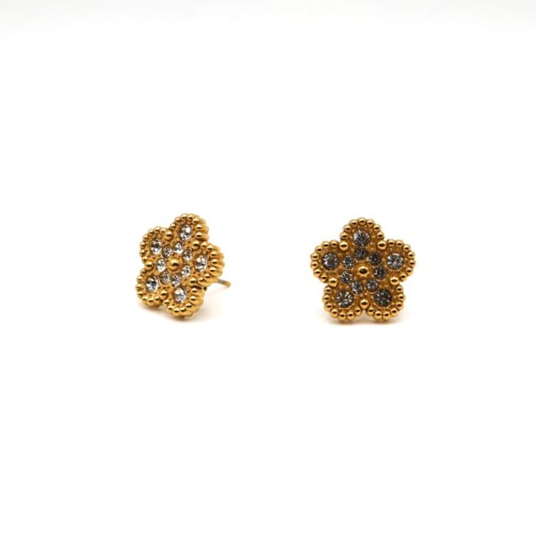 Orecchino fiore con strass