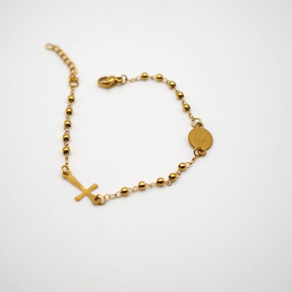 BRACCIALE ROSARIO IN ACCIAIO GOLD