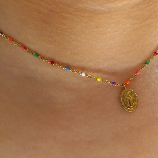COLLANA ROSARIO CON PERLINE COLORATE