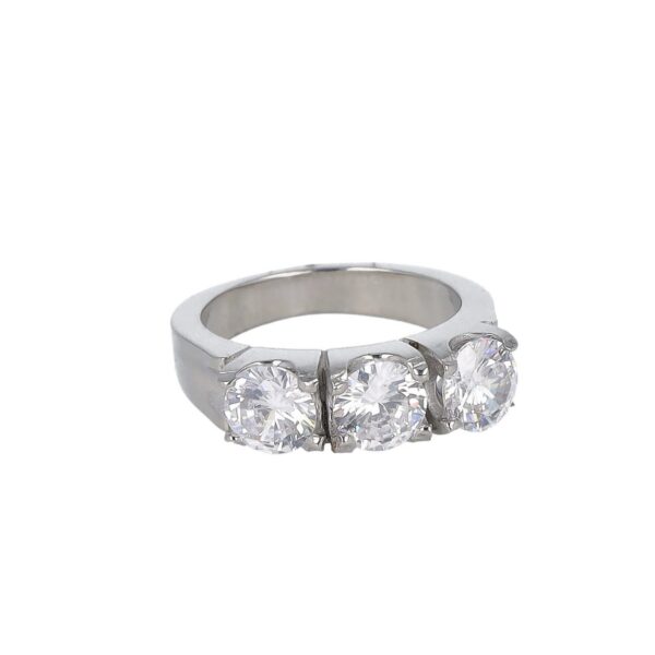 anello trilogy in acciaio con strass