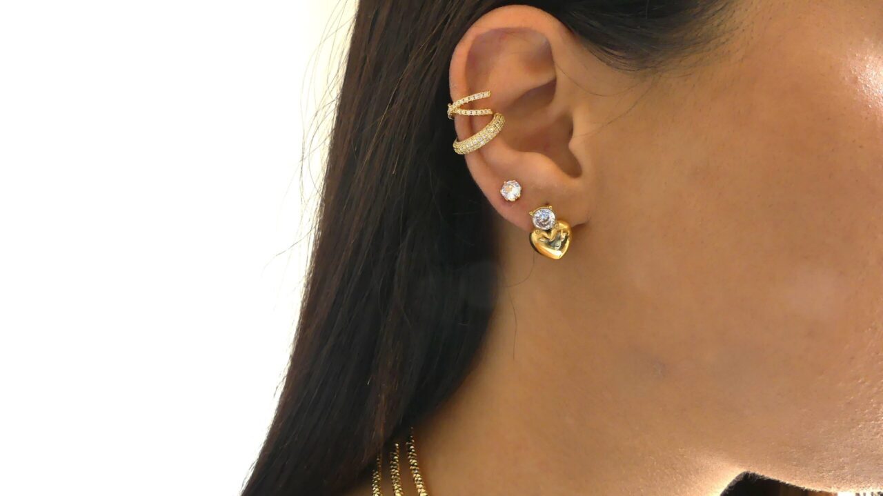 EAR CUFF CERCHIO CON FASCIA STRASS