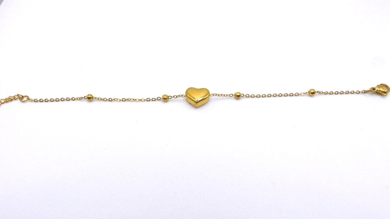 BRACCIALE SOTTILE CUORE BOMBATO