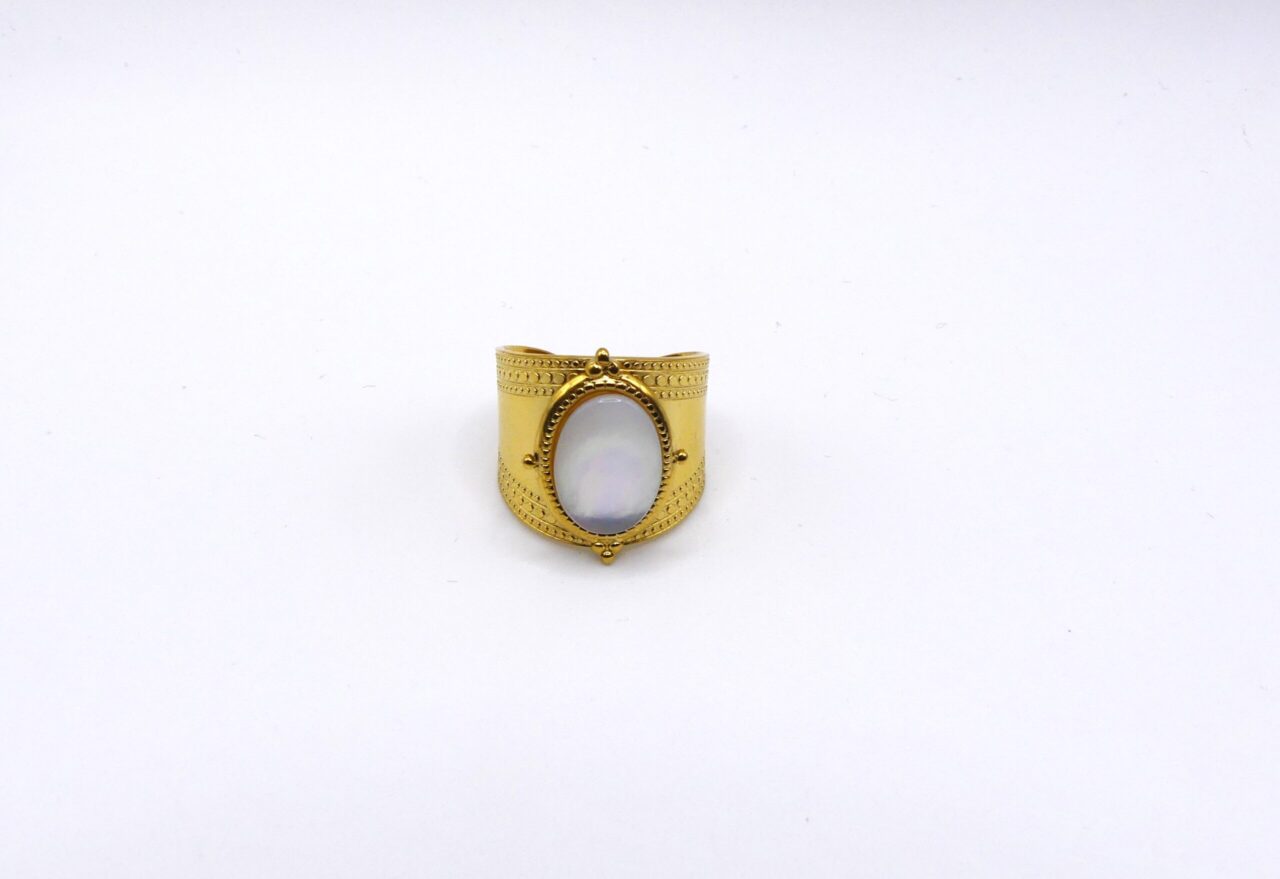 ANELLO FASCIA PIETRA BIANCA