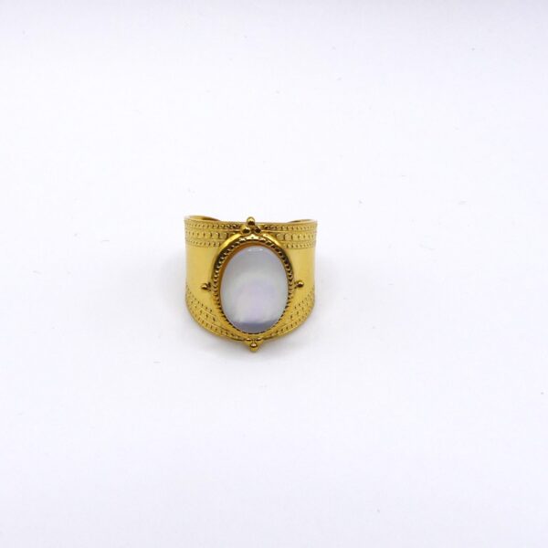ANELLO FASCIA PIETRA BIANCA