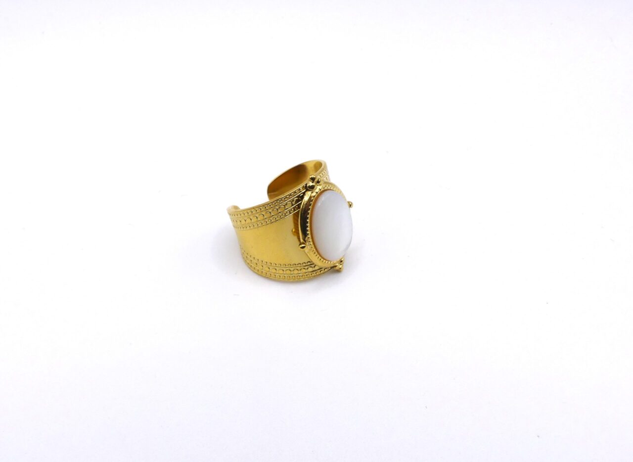 ANELLO FASCIA PIETRA BIANCA
