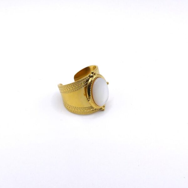 ANELLO FASCIA PIETRA BIANCA