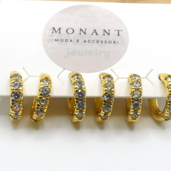 set orecchini cerchio strass