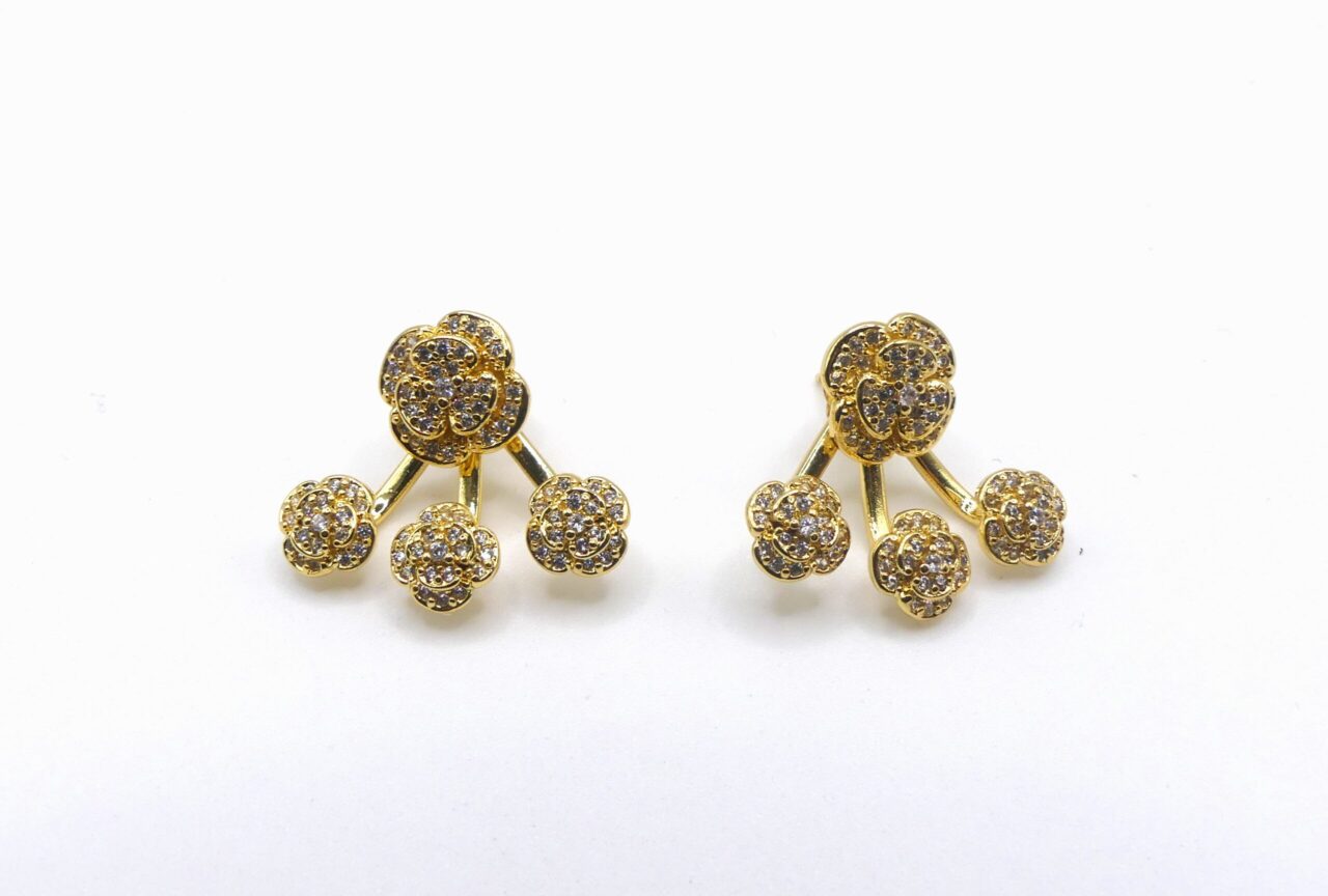 orecchini perno roselline strass