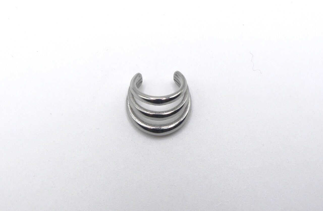 ear cuff acciaio tre cerchi