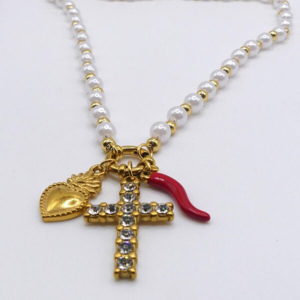 COLLANA PERLE MULTI CHARMS