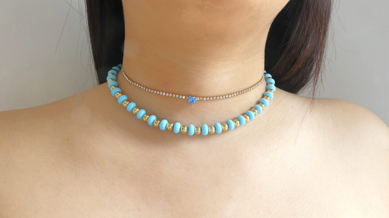 COLLANA ACCIAIO PERLINE